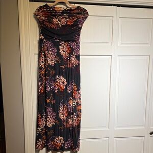 Floral Strapless Maxi Dress - Elegant Evening Wear